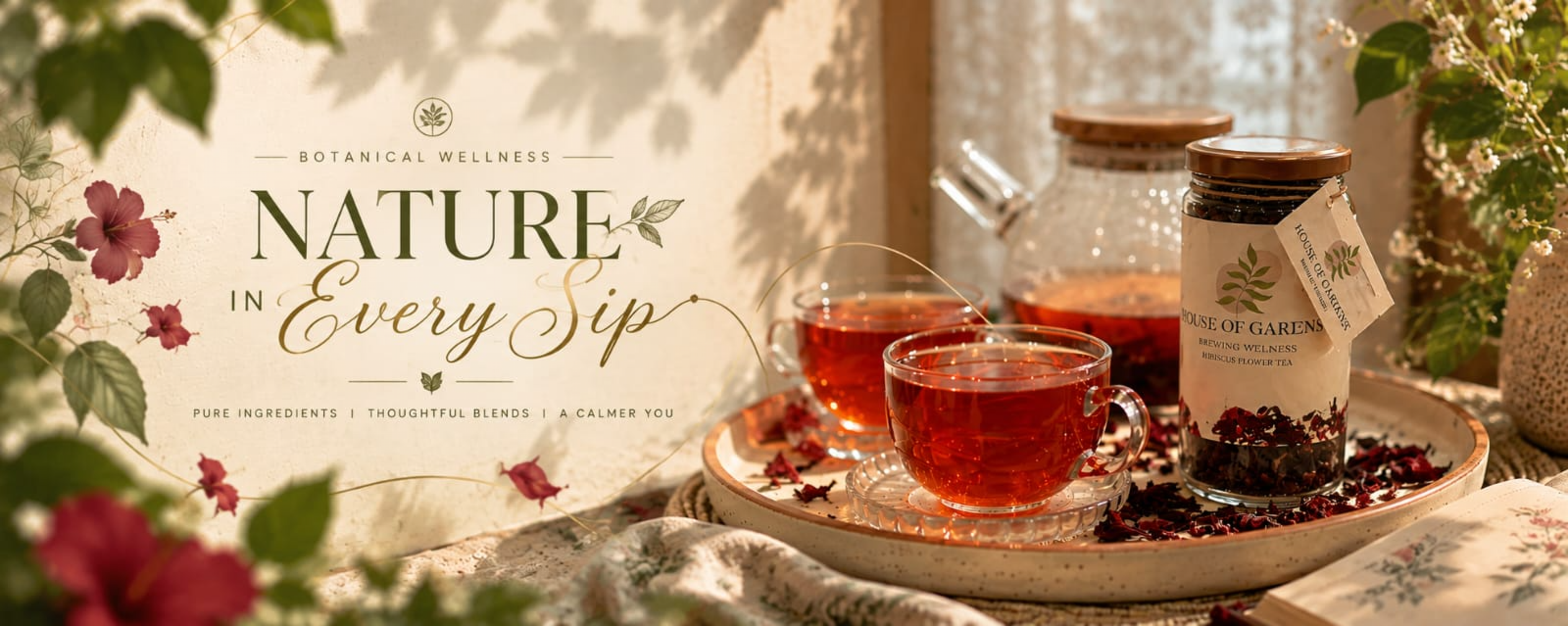 House of Gardens Rose Herbal Tea - Whole Flower Buds & Herbal Infusions